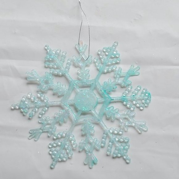 10 Large 3-1/2" Special Edition Pink Snowflake Christmas Tree Ornaments - Picture 5 of 12